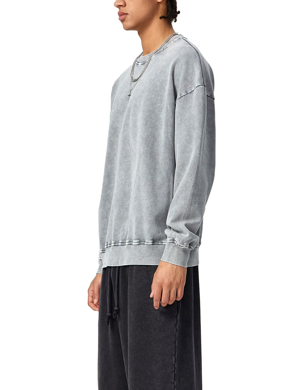 Tulip Front/ Burger Back Snow Washed Oversized Sweatshirt