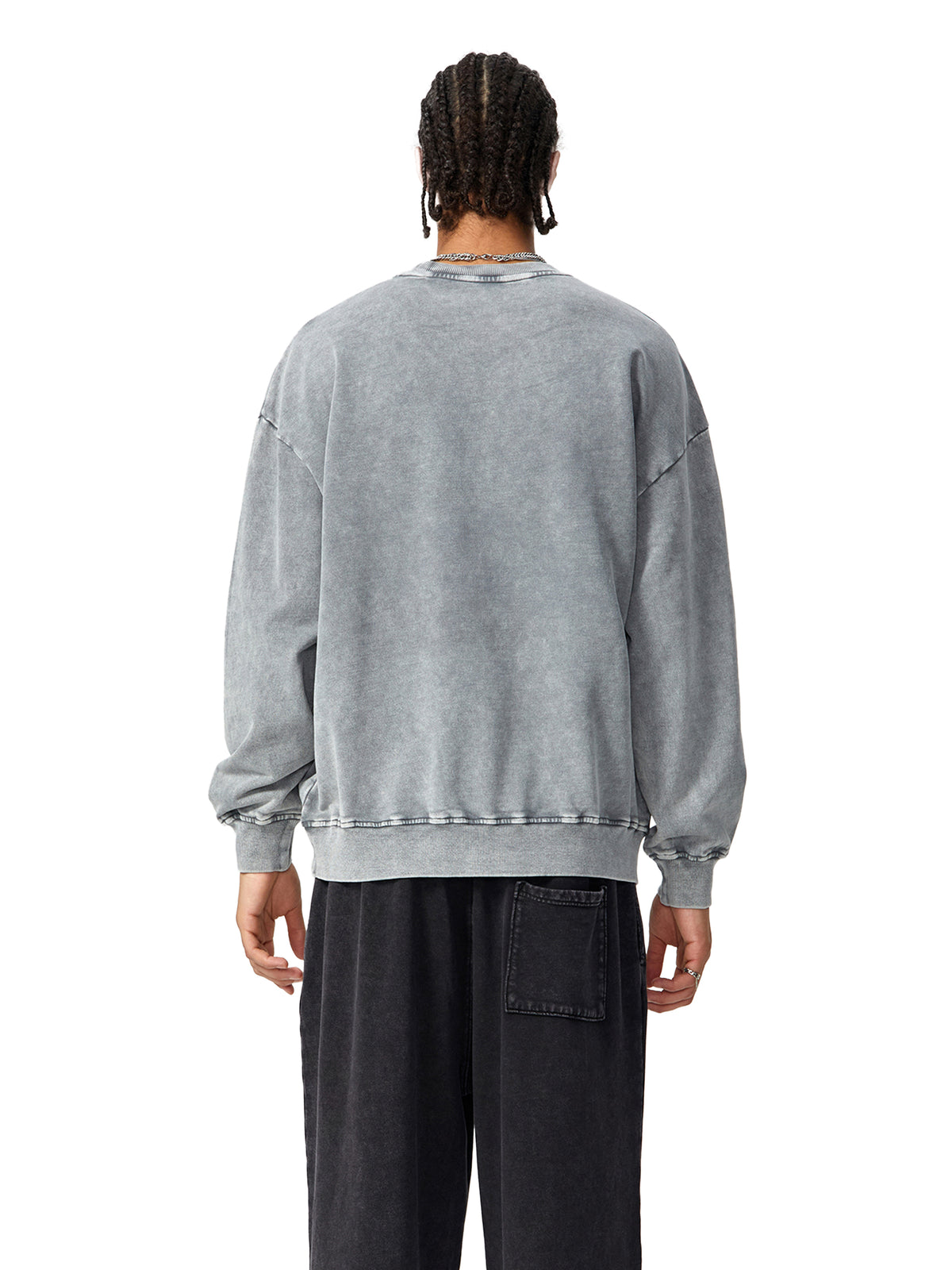 Tulip Front/ Burger Back Snow Washed Oversized Sweatshirt