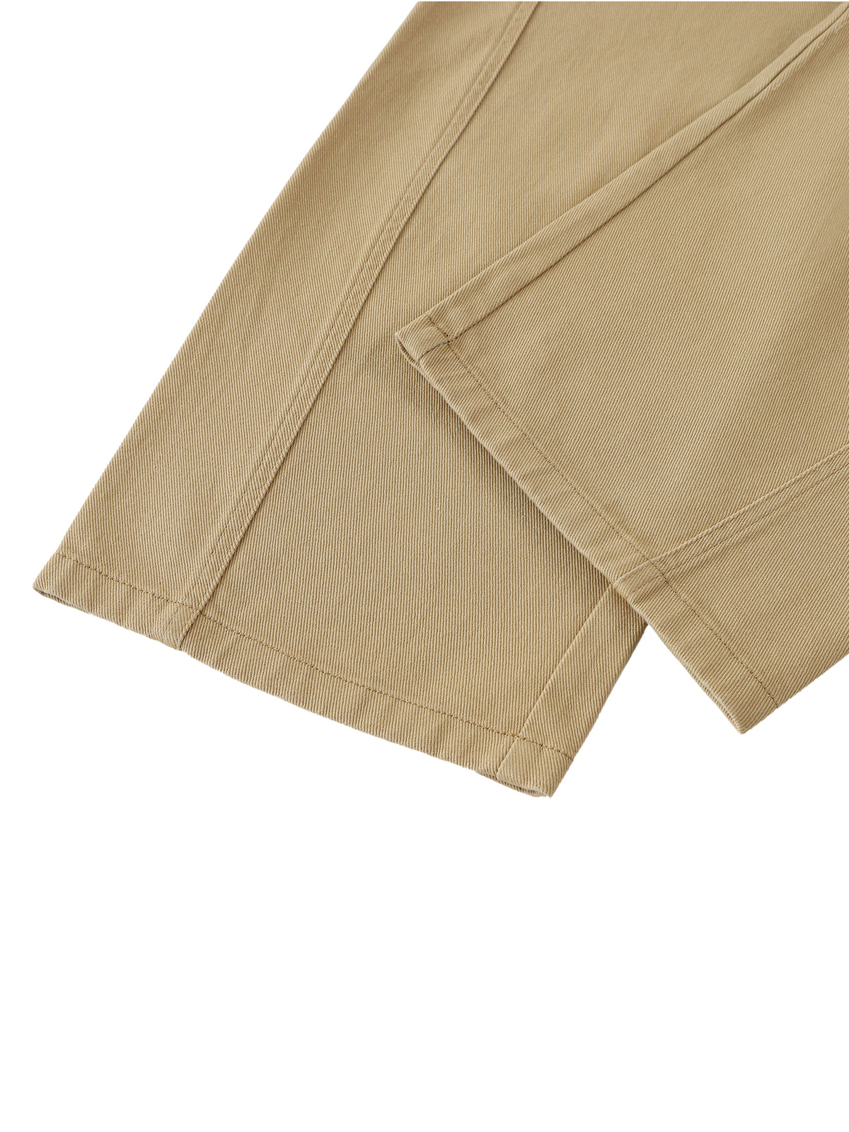 Bumbles Heart Wing Twisted-Seam Belted Curved-Blade Pants