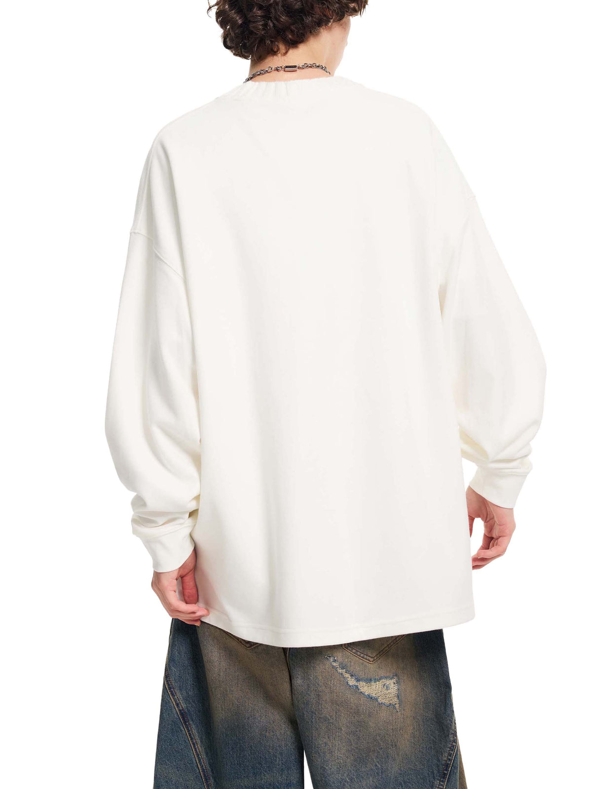 Queen of Champagne Knitted Round Neck Oversize Sweatshirt